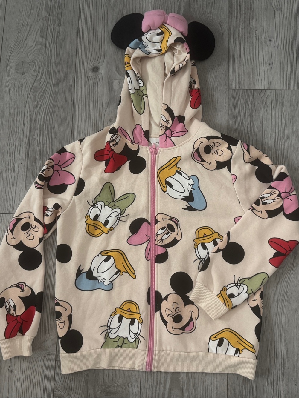 Kids' Minnie & Friends Pink Character Zip Hoodie, size 8-10